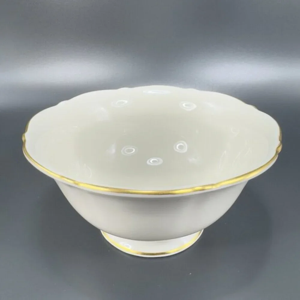 Pickard RICHMOND Footes‎ Ivory Porcelain Dish Bowl Gold Trim Kraft Medallion USA